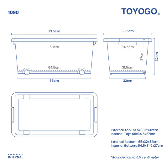 LONG STORAGE BOX W/WHEEL (1090)
