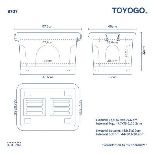 Q D BOX W/WHEELS (L) (9707)